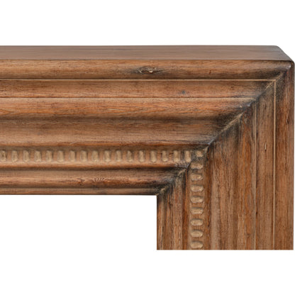 Mantel Console by Sarreid Ltd. in brown. Made from reclaimed pine in a modern style.