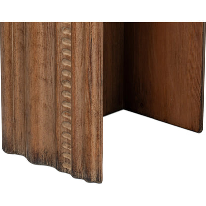 Mantel Console by Sarreid Ltd. in brown. Made from reclaimed pine in a modern style.