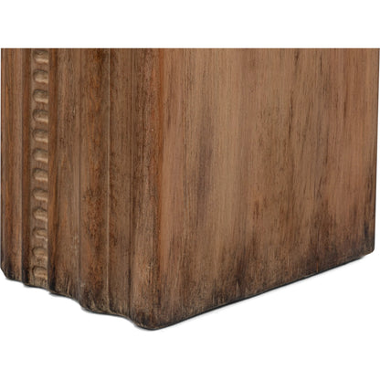 Mantel Console by Sarreid Ltd. in brown. Made from reclaimed pine in a modern style.