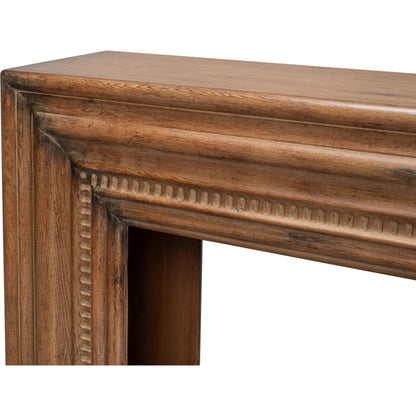 Mantel Console by Sarreid Ltd. in brown. Made from reclaimed pine in a modern style.