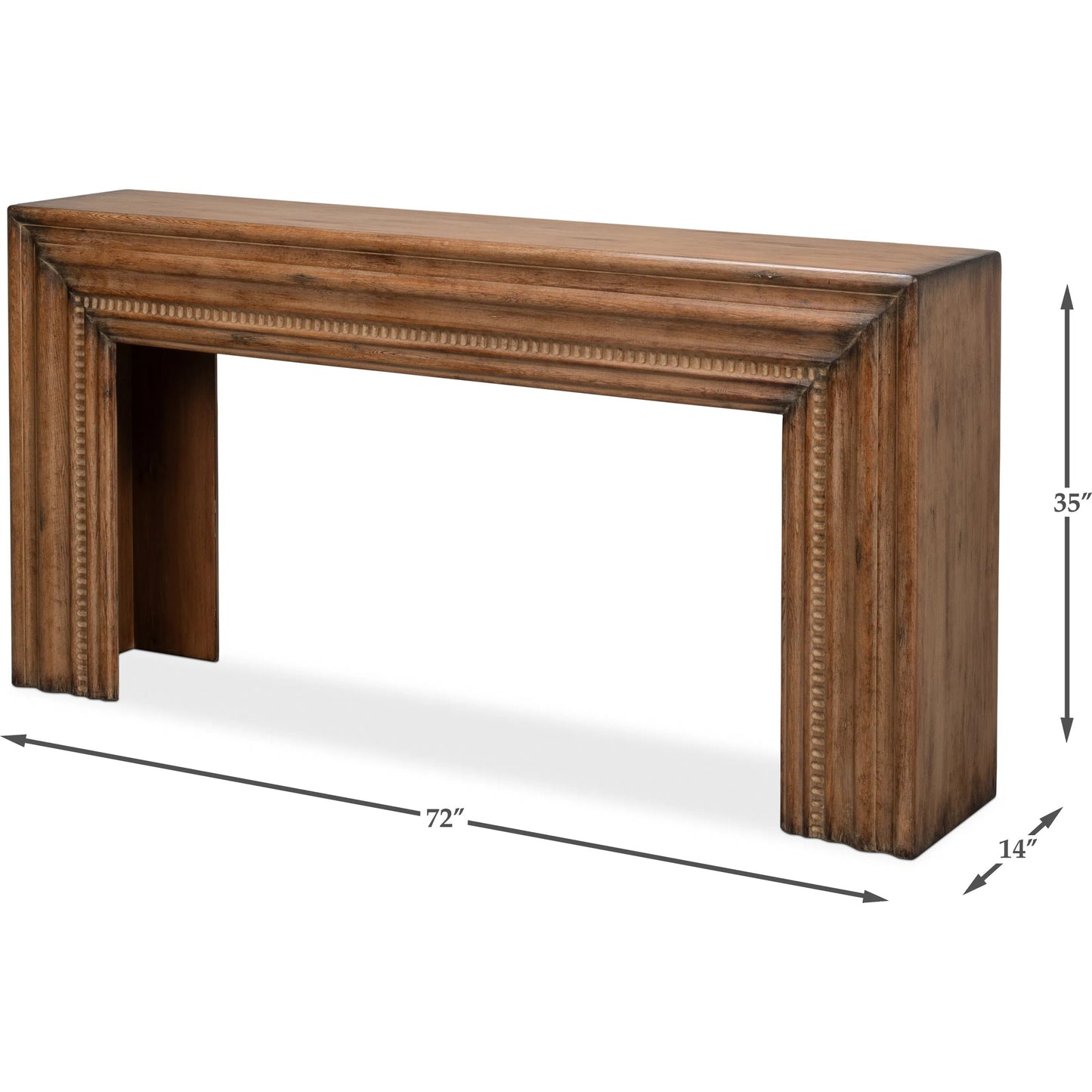 023 SI-2372539 | Additional Silo | Mantel Console by Sarreid Ltd. in brown. Made from reclaimed pine in a modern style.