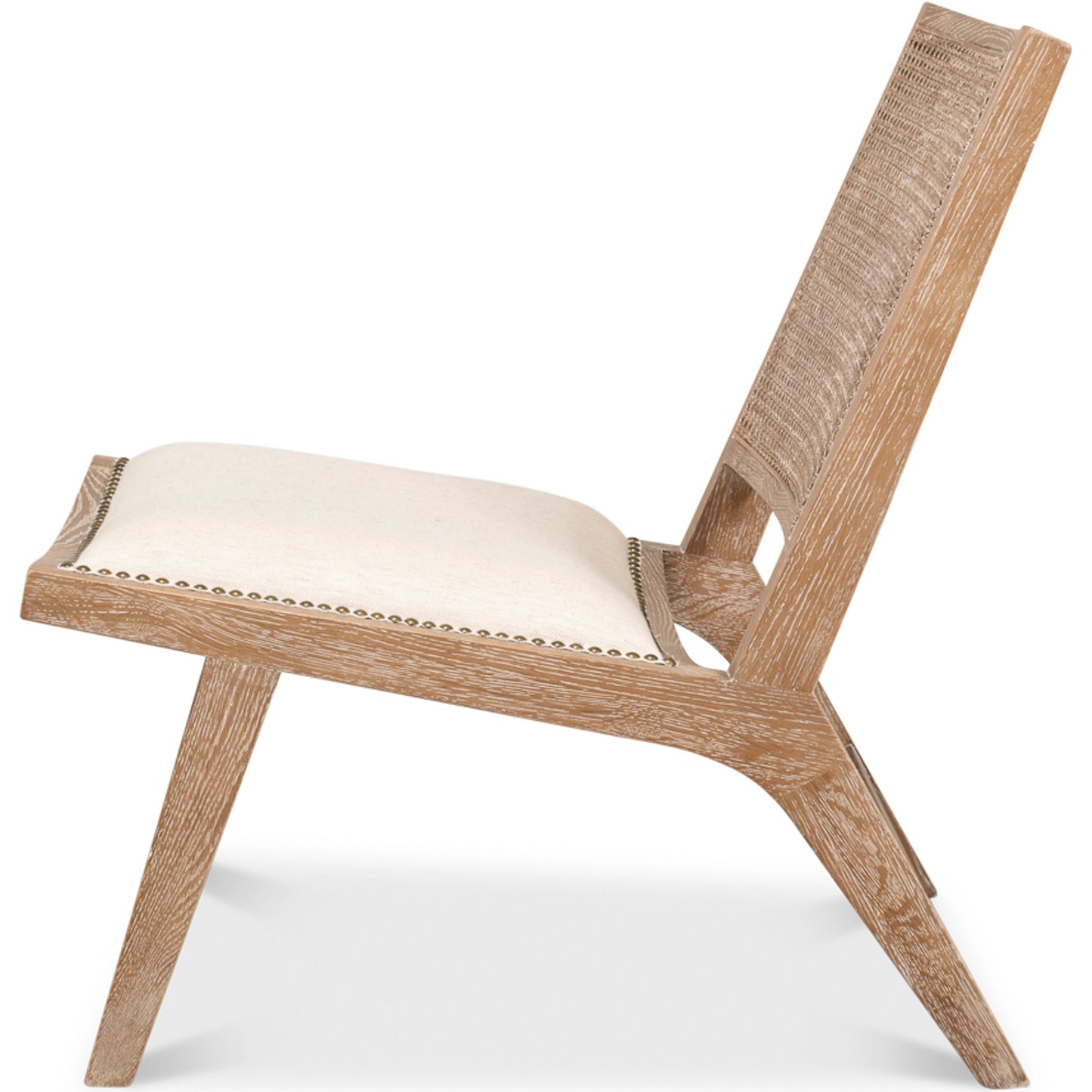 004 SI-1998332 | Additional Silo | Abella Chair by Sarreid Ltd. in beige and whitewashed oak. Made from 78% cotton 22% linen in a cottage & farmhouse style.