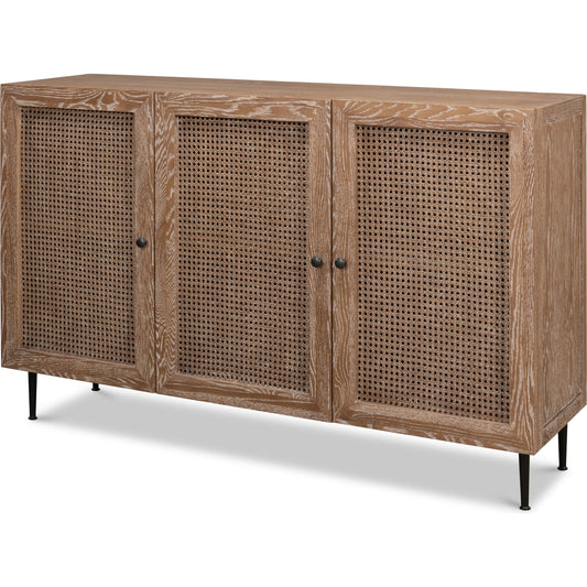 Anton Sideboard by Sarreid Ltd. in whitewashed oak. Made from oak in a cottage & farmhouse style.