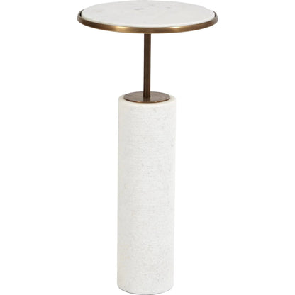 Tall Cored Marble Table by Global Views. Made from brass, marble in a transitional style.