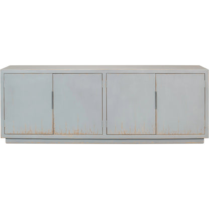 Maldives 4 Door Sideboard by Sarreid Ltd. in eros blue. Made from oak in a modern style.