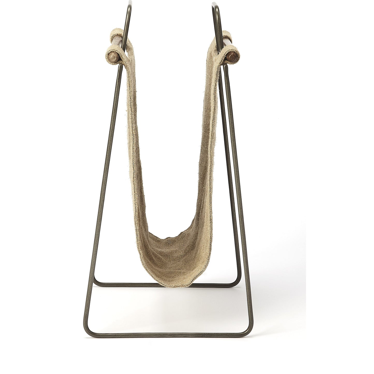 002 S-346256 | Additional Silo | Idaho Burlap & Metal Magazine Basket by Butler Specialty Company in beige and butler loft. Made from iron (distressed silver finish), cotton in a cottage & farmhouse style.