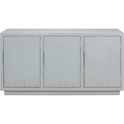 Maldives 3 Door Sideboard by Sarreid Ltd. in eros blue. Made from oak in a modern style.