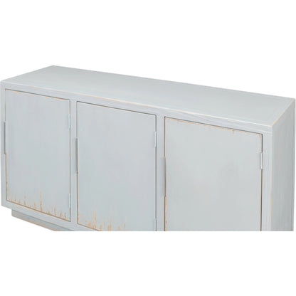 Maldives 3 Door Sideboard by Sarreid Ltd. in eros blue. Made from oak in a modern style.