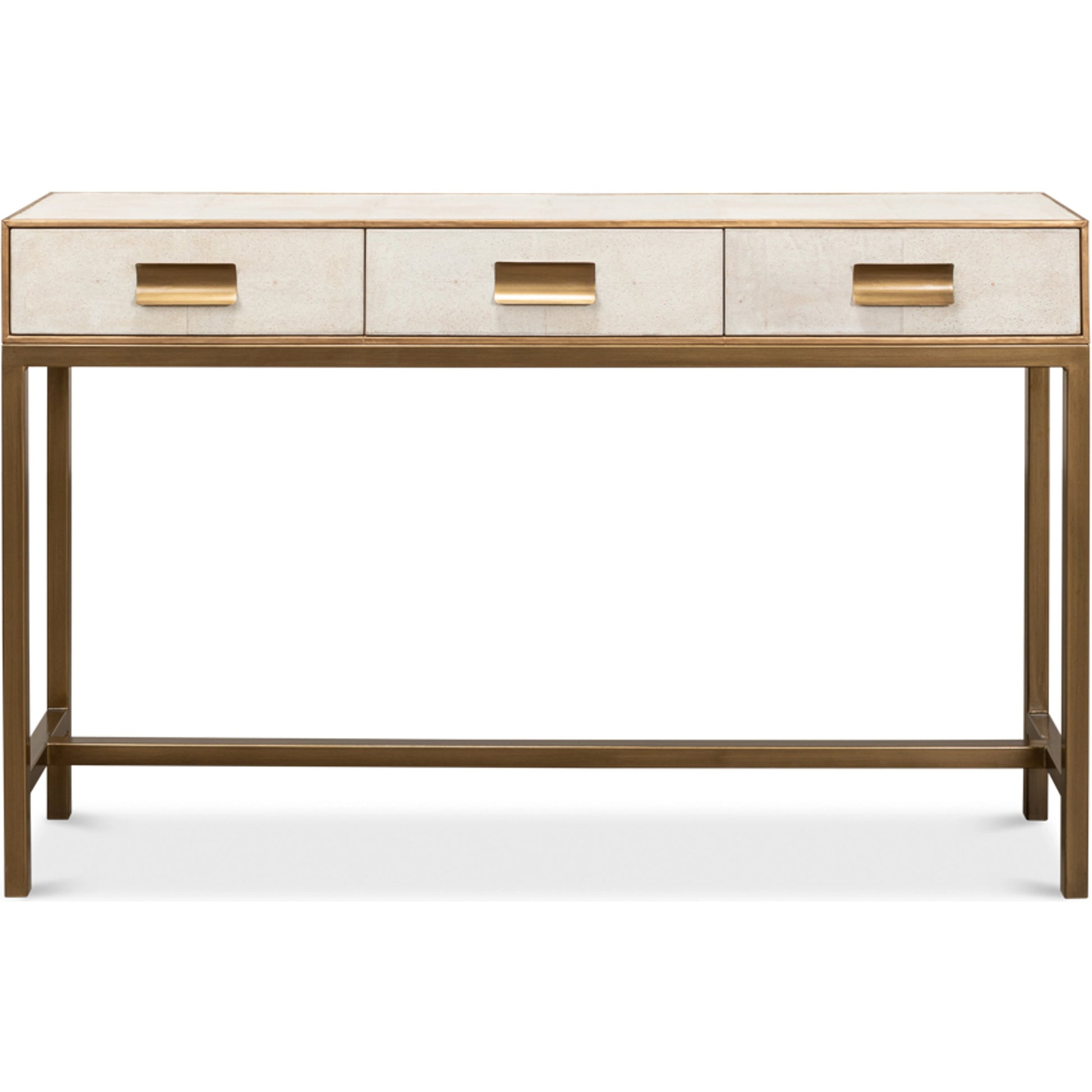 Gideon Shagreen Console Table by Sarreid Ltd.. Made from wood, leather in a transitional style.