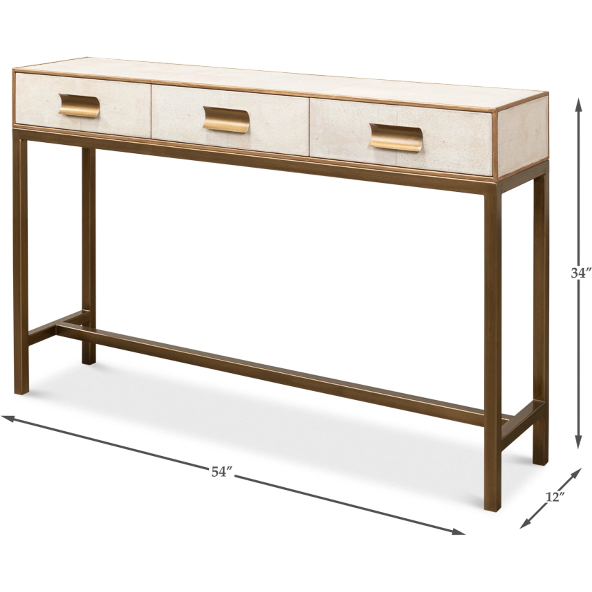Gideon Shagreen Console Table by Sarreid Ltd.. Made from wood, leather in a transitional style.