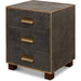 Gideon Shagreen 3 Drawer Side Table by Sarreid Ltd.. Made from wood, leather in a transitional style.