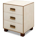 Gideon Shagreen 3 Drawer Side Table by Sarreid Ltd.. Made from wood, leather in a transitional style.