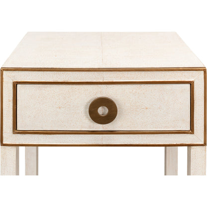 Gabriella Shagreen Nightstand by Sarreid Ltd.. Made from iron, leather in a modern style.