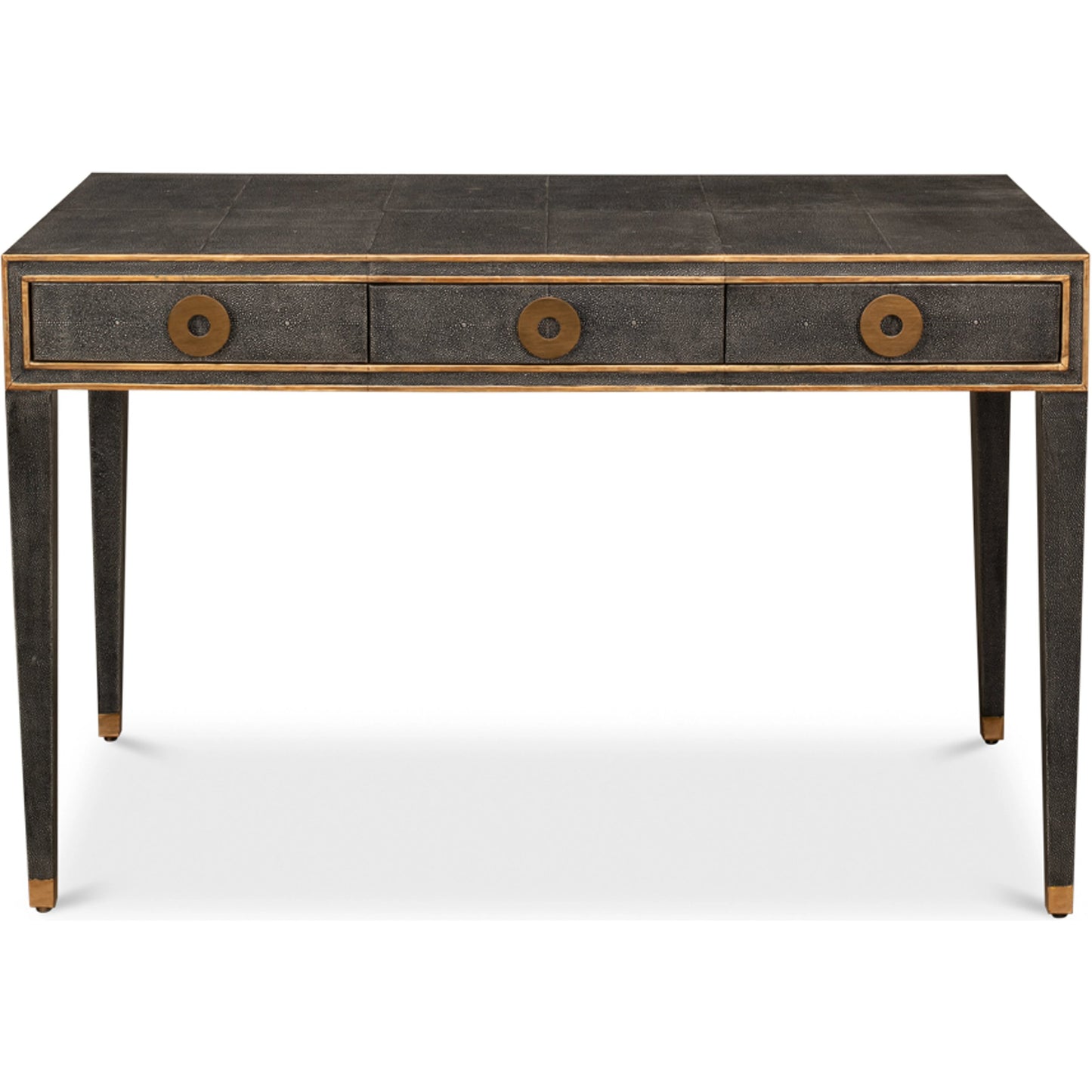 003 SI-1998423 | Additional Silo | Gabriella Shagreen Desk by Sarreid Ltd.. Made from iron, leather, mdf, wood in a transitional style.