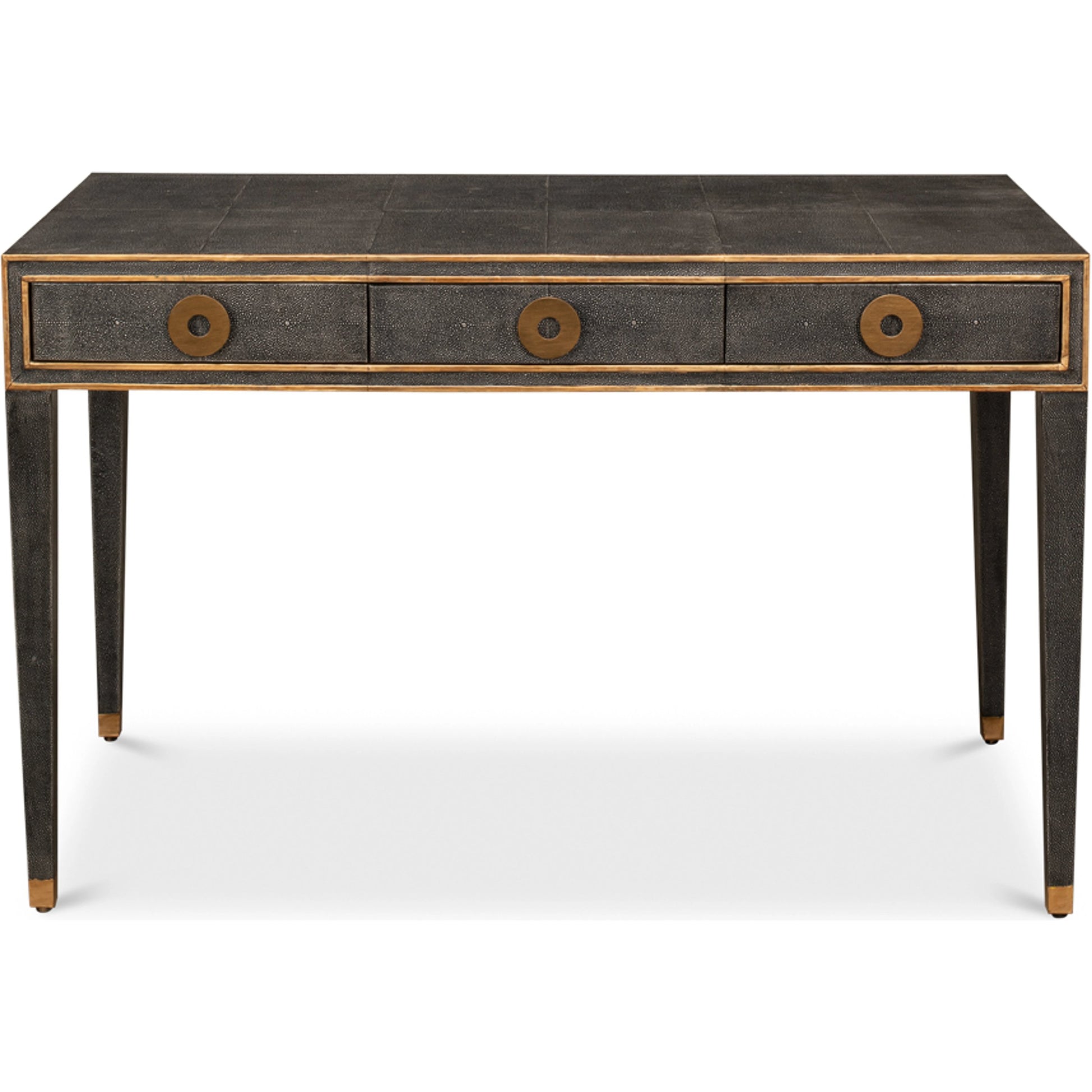 Gabriella Shagreen Desk by Sarreid Ltd.. Made from iron, leather, mdf, wood in a transitional style.