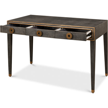 Gabriella Shagreen Desk by Sarreid Ltd.. Made from iron, leather, mdf, wood in a transitional style.