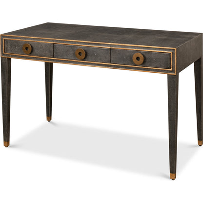 Gabriella Shagreen Desk by Sarreid Ltd.. Made from iron, leather, mdf, wood in a transitional style.