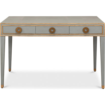 Gabriella Shagreen Desk by Sarreid Ltd.. Made from iron, leather, mdf, wood in a transitional style.