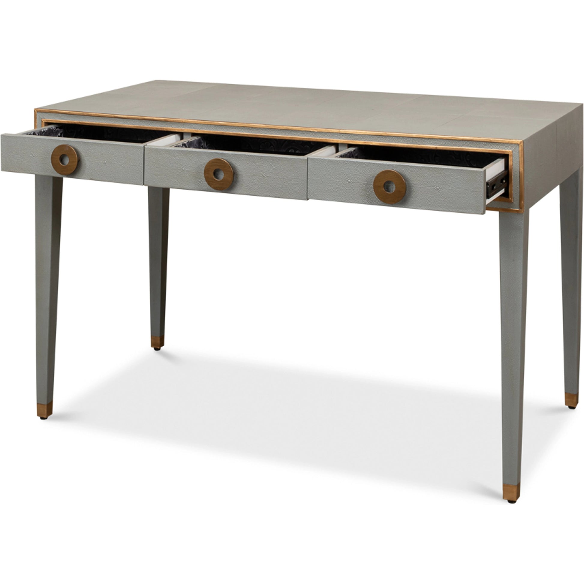 Gabriella Shagreen Desk by Sarreid Ltd.. Made from iron, leather, mdf, wood in a transitional style.