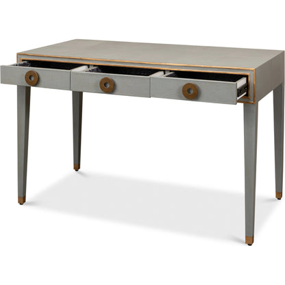 Gabriella Shagreen Desk by Sarreid Ltd.. Made from iron, leather, mdf, wood in a transitional style.