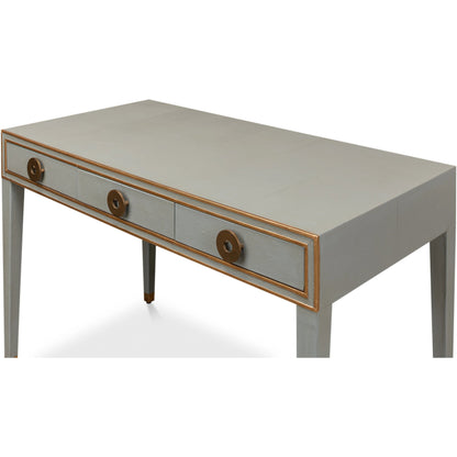 Gabriella Shagreen Desk by Sarreid Ltd.. Made from iron, leather, mdf, wood in a transitional style.