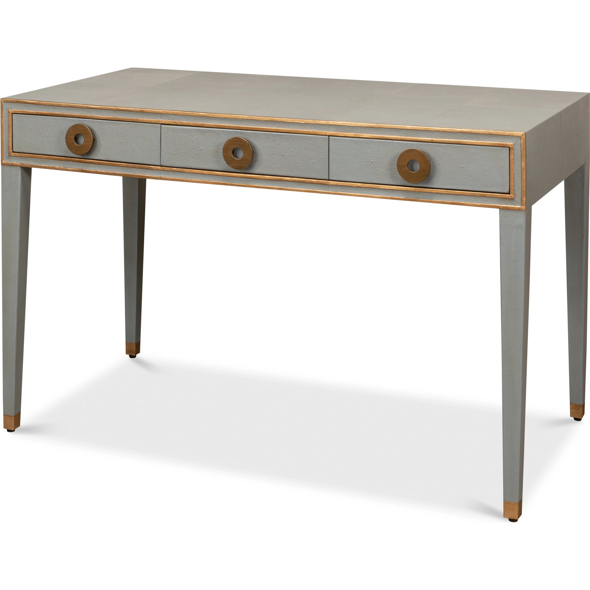 Gabriella Shagreen Desk by Sarreid Ltd.. Made from iron, leather, mdf, wood in a transitional style.