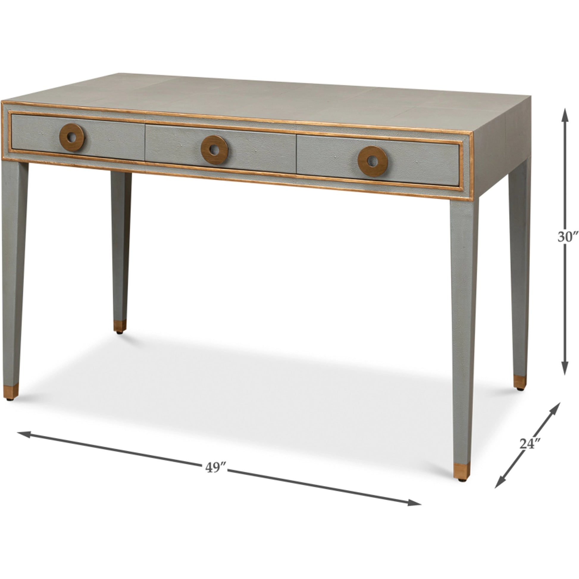 Gabriella Shagreen Desk by Sarreid Ltd.. Made from iron, leather, mdf, wood in a transitional style.