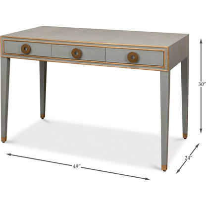 Gabriella Shagreen Desk by Sarreid Ltd.. Made from iron, leather, mdf, wood in a transitional style.