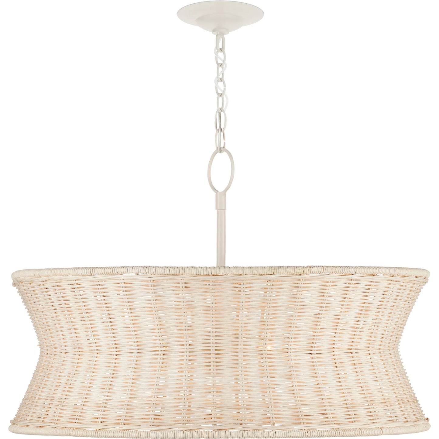 003 SI-1998782 | Additional Silo | Phebe Chandelier by Currey and Company in bleached natural, vanilla. Made from rattan, wrought iron in a cottage & farmhouse style.