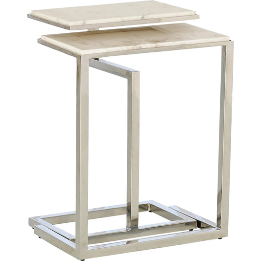 C-Nesting Tables by Global Views. Made from stainless steel, marble in a transitional style.
