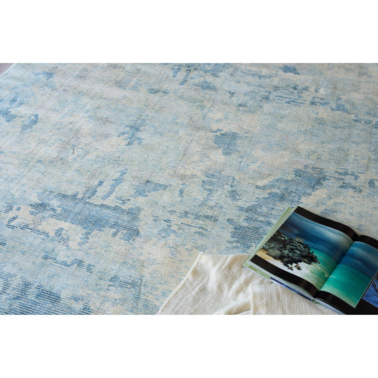 Mineral 5357 Rug by Exquisite Rugs in blue. Made from new zealand wool, bamboo silk in a unique style.