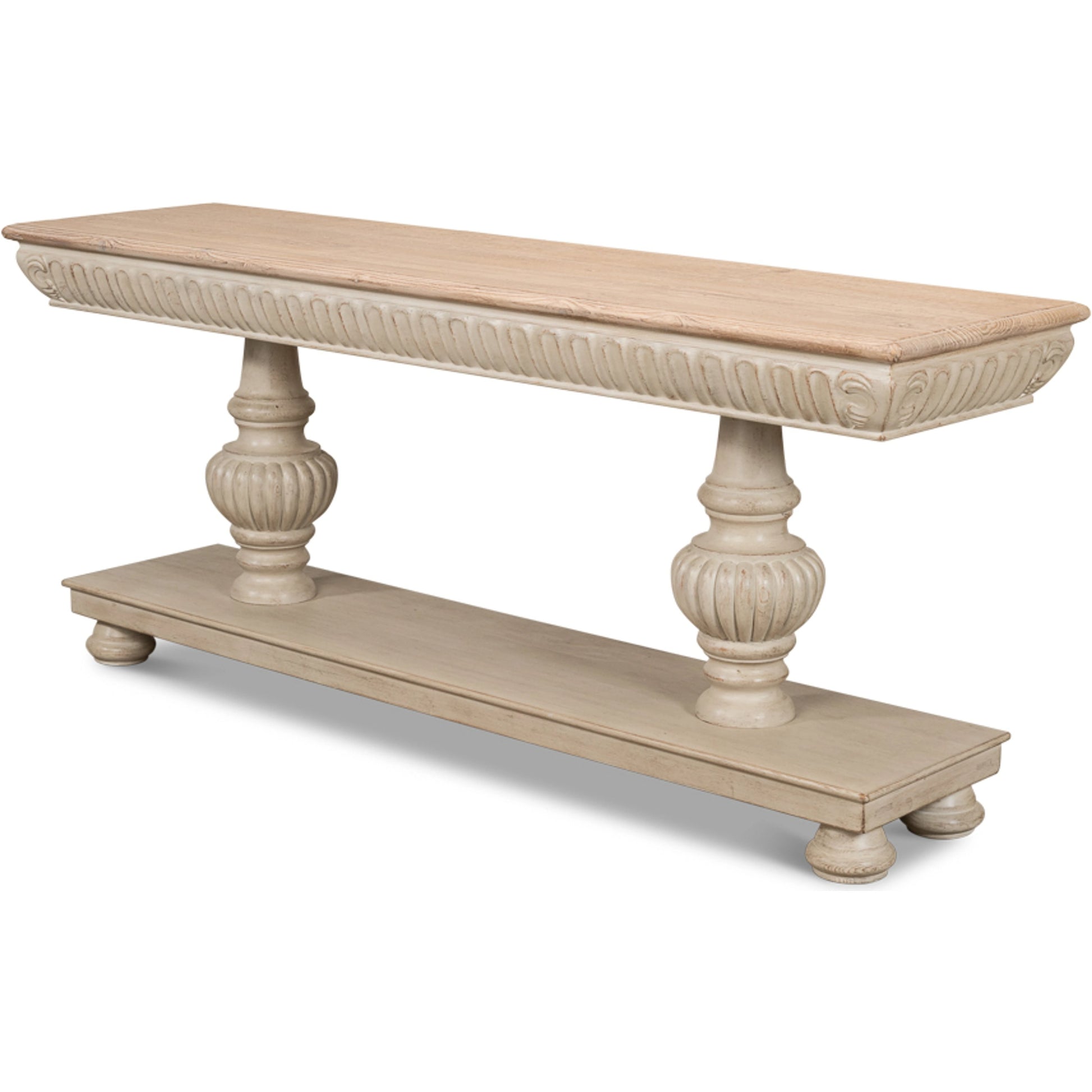 Hugo Console by Sarreid Ltd.. Made from pine in a traditional style.