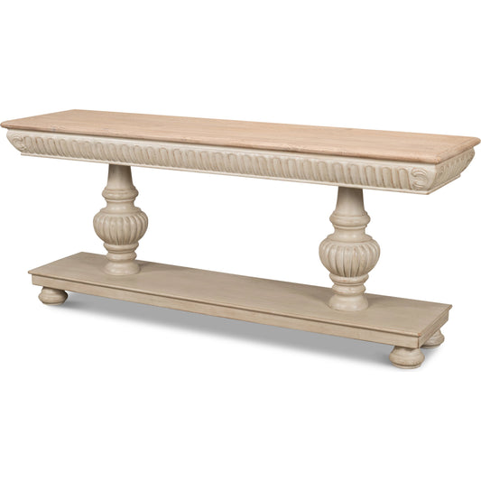 Hugo Console by Sarreid Ltd.. Made from pine in a traditional style.