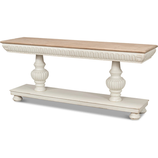 Hugo Console by Sarreid Ltd.. Made from pine in a traditional style.