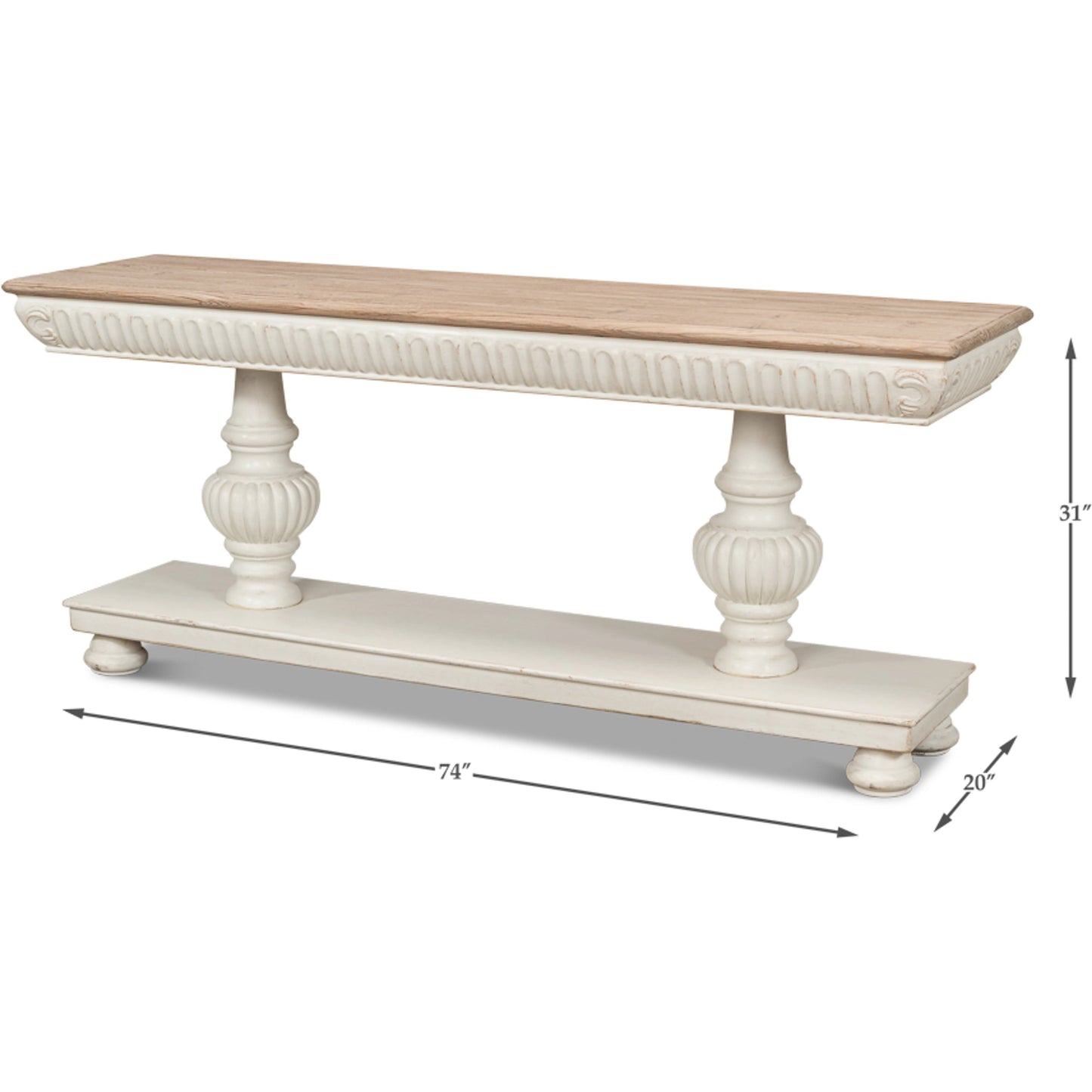 006 SI-1998431 | Additional Silo | Hugo Console by Sarreid Ltd.. Made from pine in a traditional style.