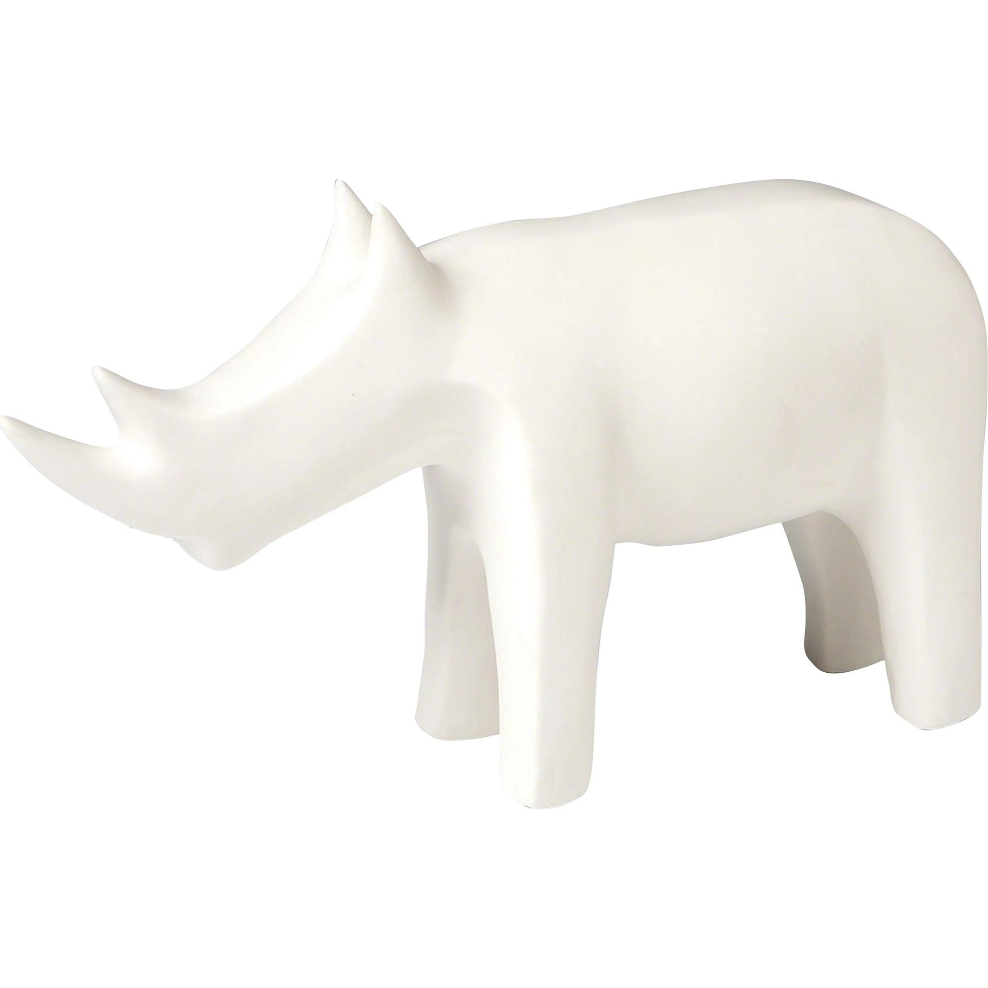 Rhino by Global Views in white. Made from ceramic in a eclectic & global style.