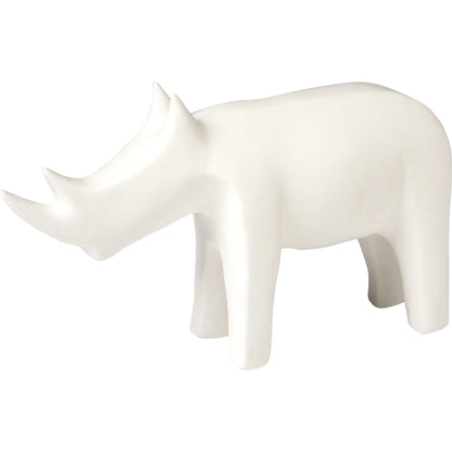 Rhino by Global Views in white. Made from ceramic in a eclectic & global style.