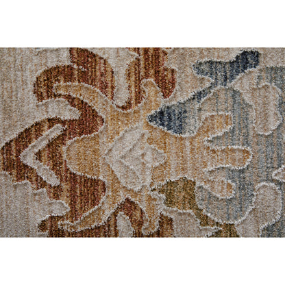 Pasha Transitional & Botanical Rug - 39M8F by Feizy in ivory, blue, gold. Made from polyester in a unique style.
