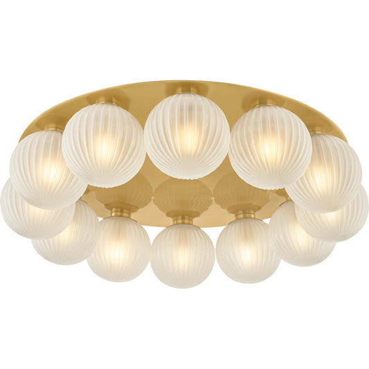 Vernazza Flush Mount by Corbett in vintage polished brass. Made from unique in a modern style.