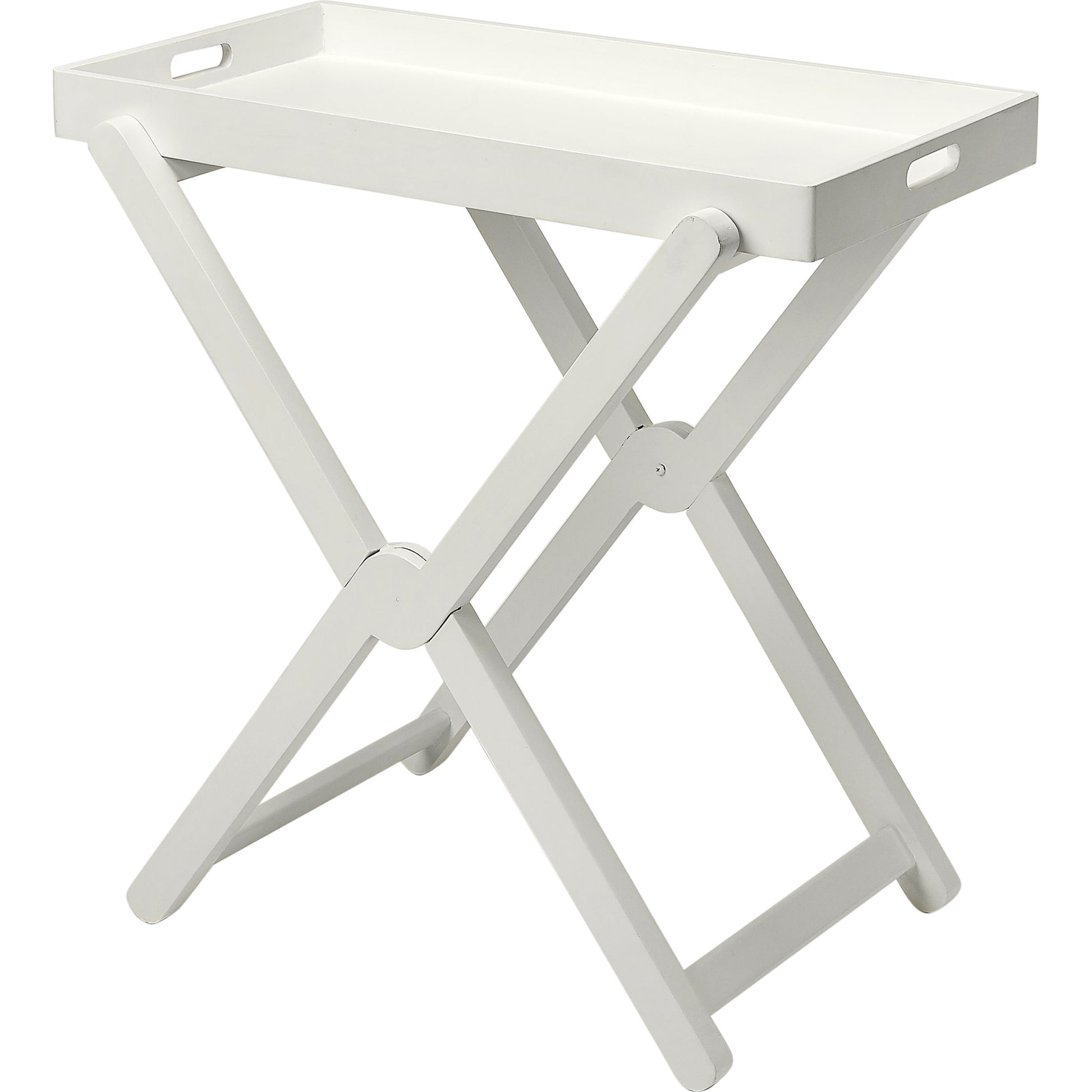 Edna Tray Table by Butler Specialty Company in white and white. Made from mango wood solids in a cottage & farmhouse style.