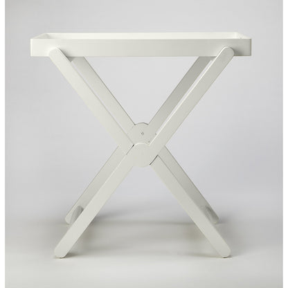 Edna Tray Table by Butler Specialty Company in white and white. Made from mango wood solids in a cottage & farmhouse style.
