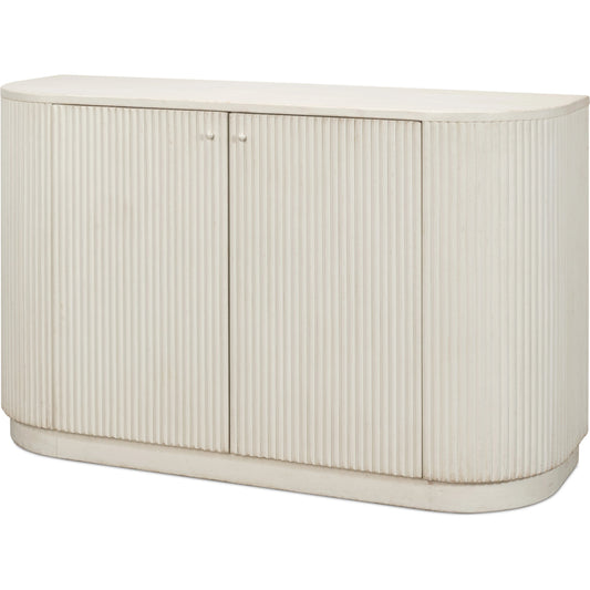 Halle Entrance Demilune by Sarreid Ltd. in antique white. Made from pine in a modern style.