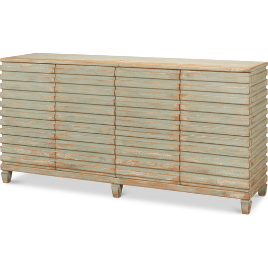 Tristen Sideboard by Sarreid Ltd. in sage. Made from pine in a modern style.