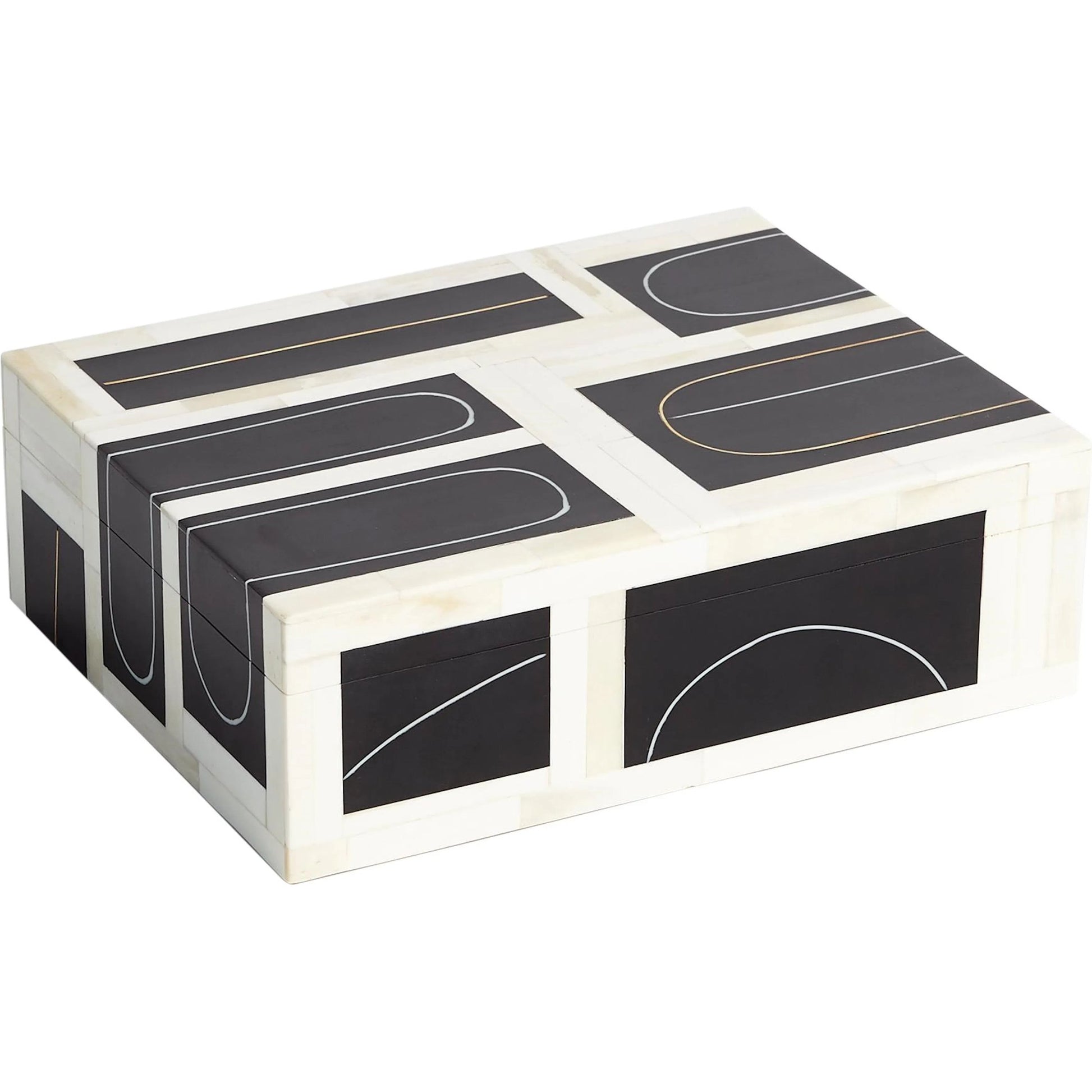 Brass Loop Box by Global Views. Made from mdf, brass, bone, resin in a modern style.