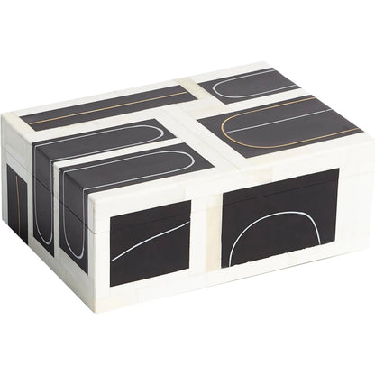 Brass Loop Box by Global Views. Made from mdf, brass, bone, resin in a modern style.