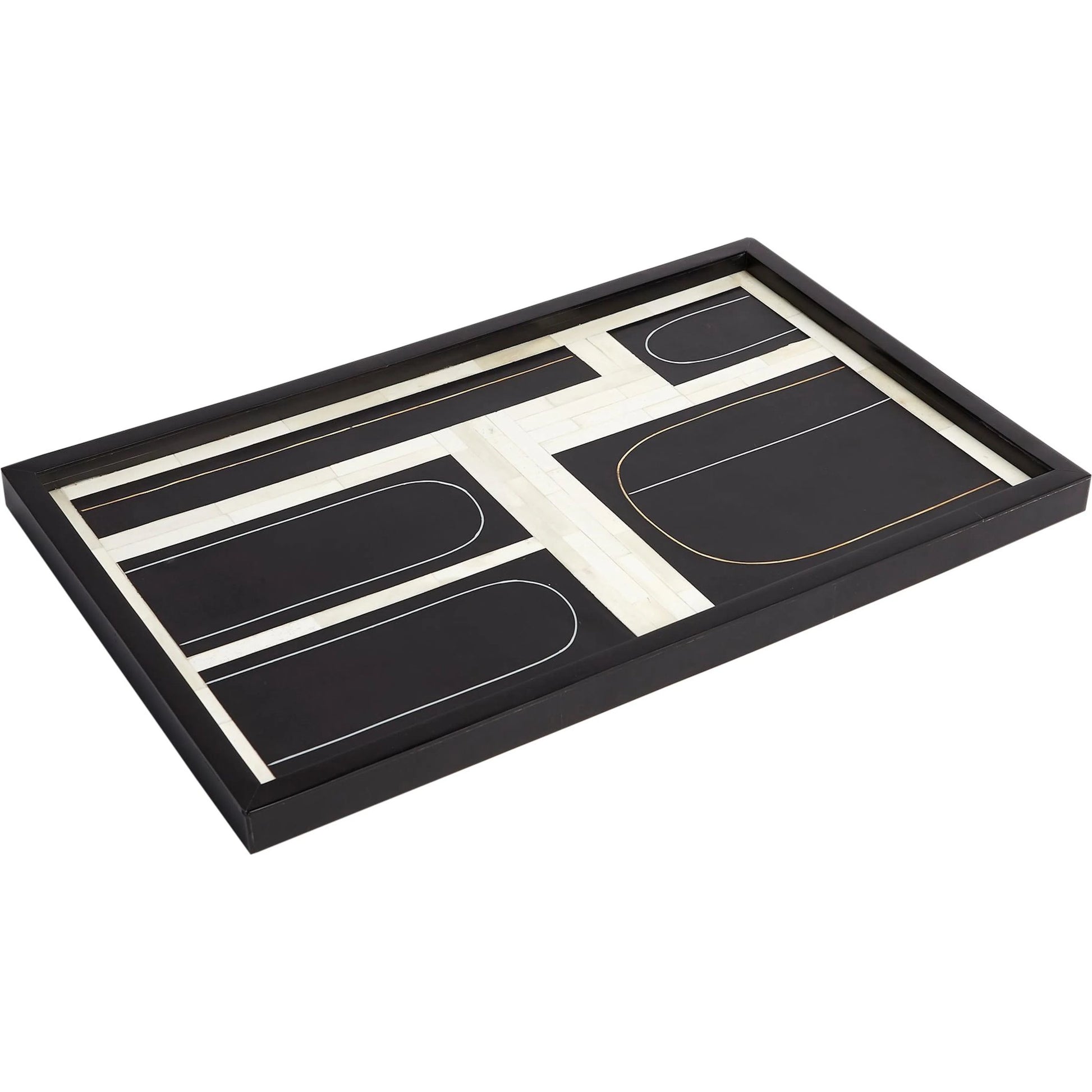 Brass Loop Tray by Global Views. Made from mdf, brass, bone, resin in a modern style.