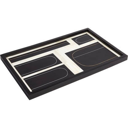 Brass Loop Tray by Global Views. Made from mdf, brass, bone, resin in a modern style.