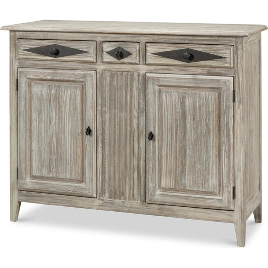 Shepherd Bungalow Buffet by Sarreid Ltd. in moonskin. Made from pine in a traditional style.