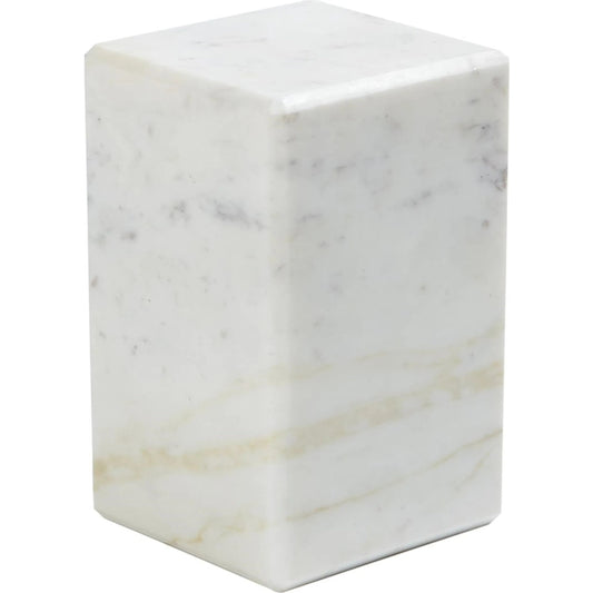 5" Marble Mini Pedestal/Riser by Global Views in natural. Made from white banswara marble in a modern style.