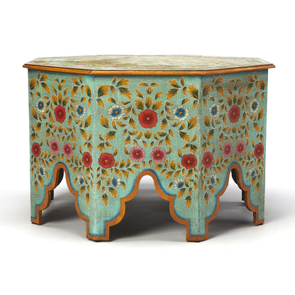 Priya Hand Painted Coffee Table by Butler Specialty Company in green and artifacts. Made from merranti wood solids, mdf, hand painted design in a eclectic & global style.